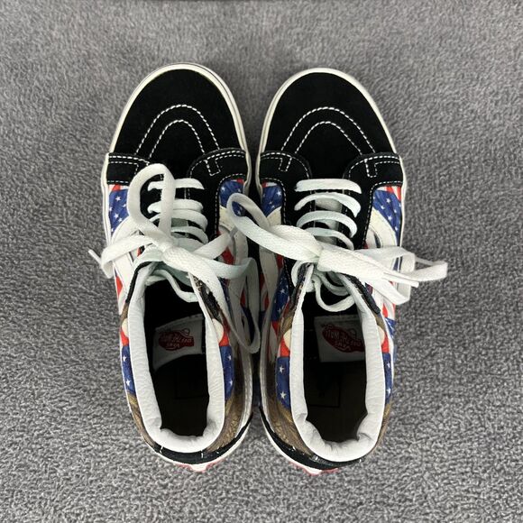 Vans‎ Sk8-Hi Shoes Mens 6.5 Women 8 American Flag Bald Eagle Patriotic High Top - Picture 6 of 16